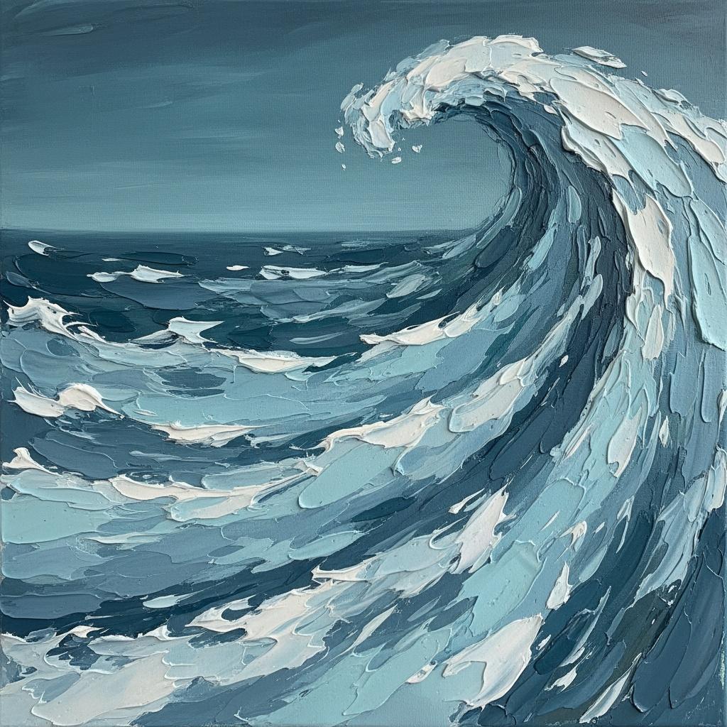 Ephemeral Majesty: Indigo Swells Against The Unseen Horizon's Edge — Christian Noiret