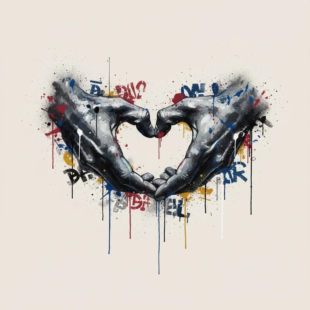 Fragmented Pulse: A Monochromatic Study Of Heart And Primordial Color Splatter — Laurent Girard