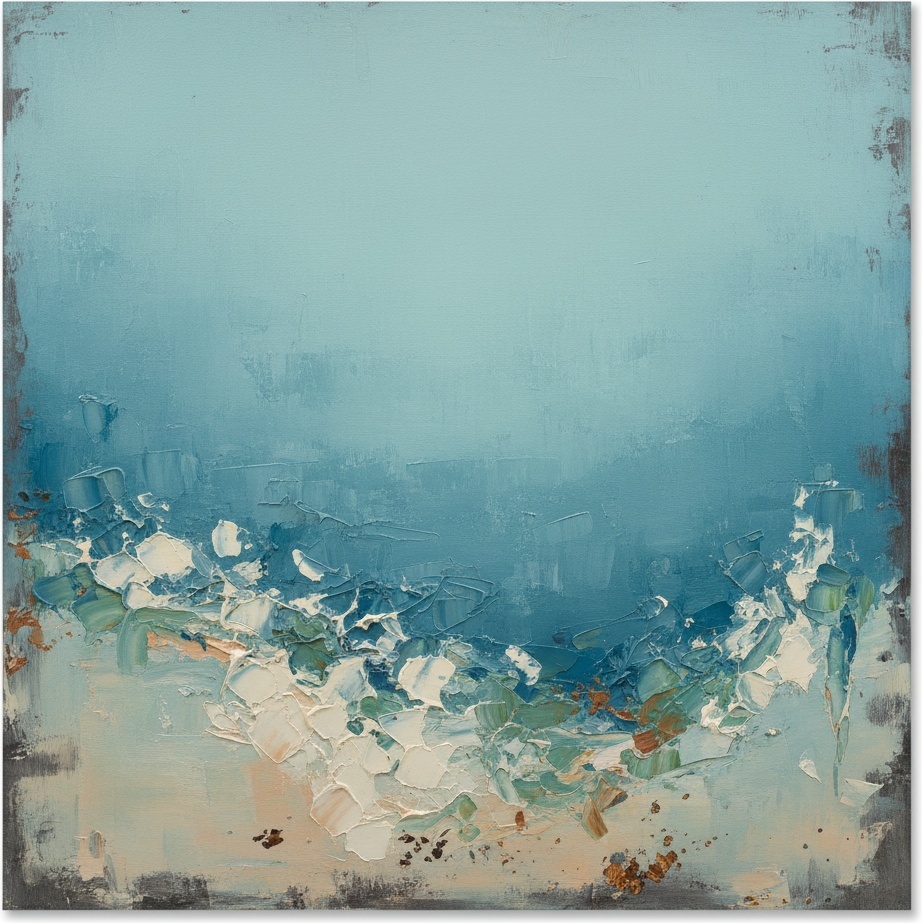 Ethereal Cerulean Tides: A Singular Study Of Atmospheric Depth And Sculptural Light — Christian Noiret