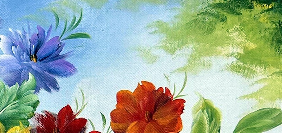 Romantic Floral Bouquet on Stone Ledge - detail
