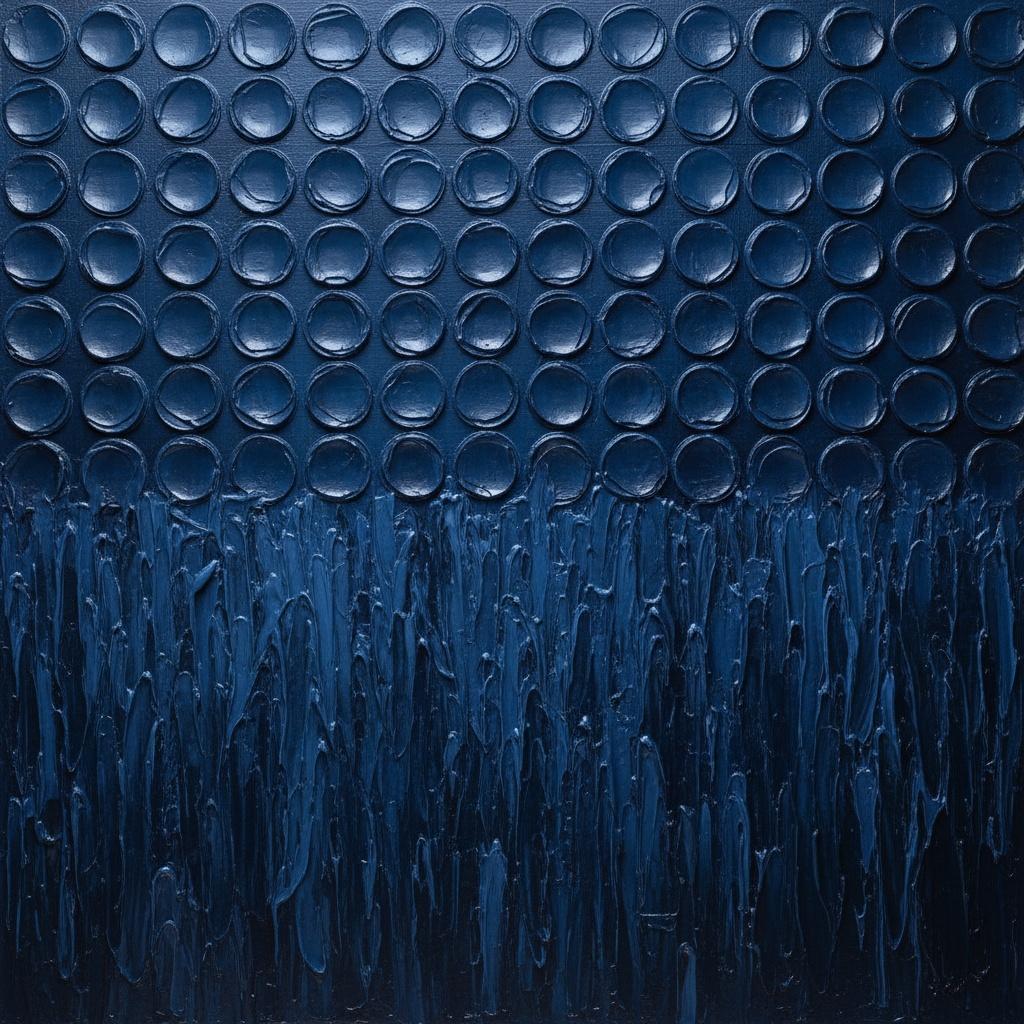 Midnight Rhythms: A Monochromatic Study Of Geometric Order And Fluid Descent — David Moreau
