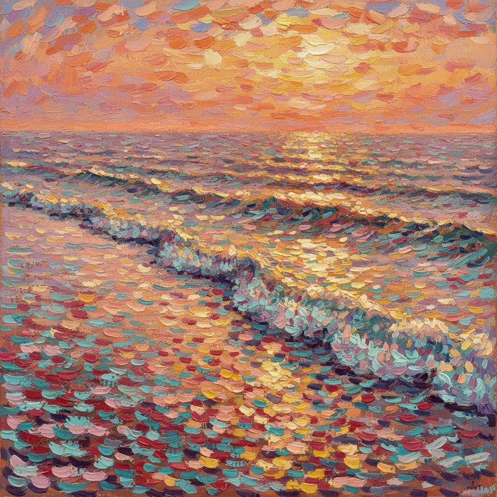 Luminescence Of The Tides: An Eternal Golden Rhythm — Amélie Petit