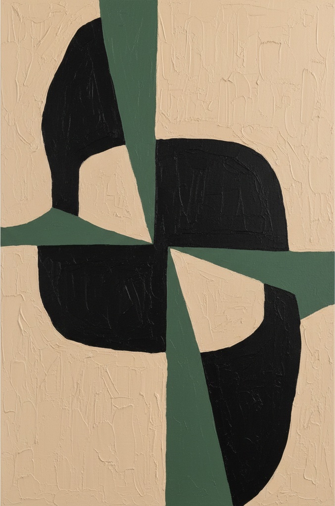 Centrifugal Equilibrium: A Monumental Study In Sage, Black, And Textured Earth — Laurent Fabre