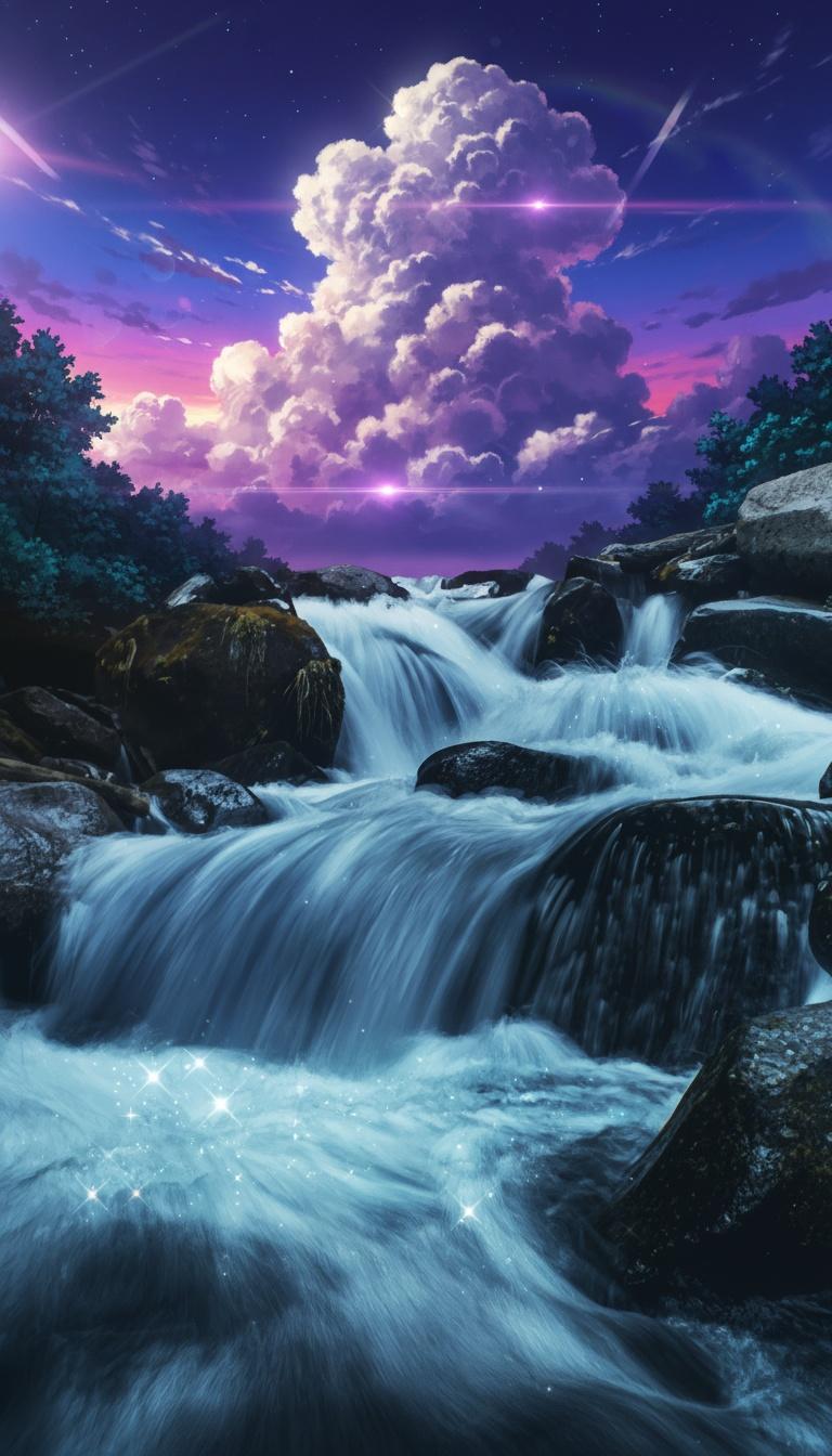 Celestial Cascades: The Indigo Zenith — Aurélie Dubois
