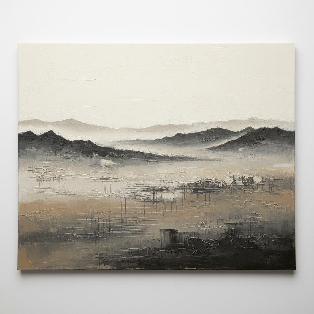 Monolithic Silence: A Stratified Study Of Ethereal Mist And Charred Earth — Laurent Roche