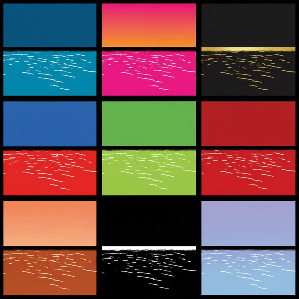 Fragmented Horizons In Motion: A Monumental Grid Of Saturated Geometric Light — Élise Muller