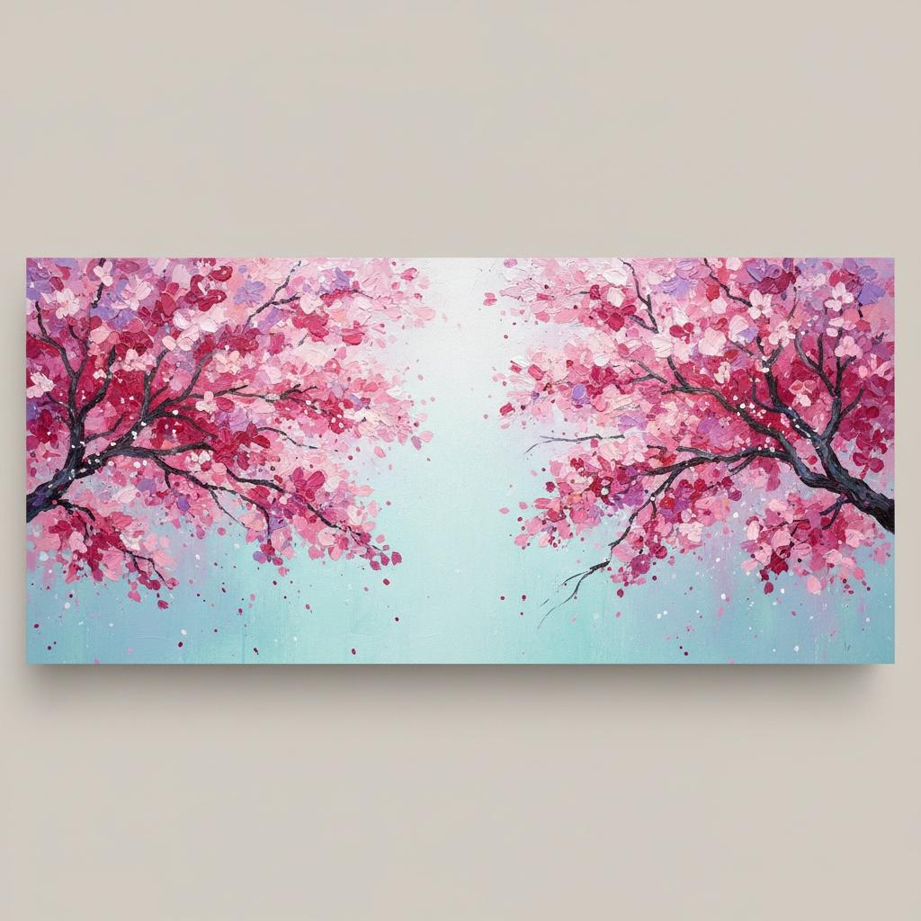 Ethereal Bloom In Magenta: A Meditative Symphony Of Floating Petals And Cyan Light — Christian Noiret