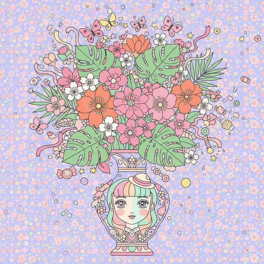 Ethereal Bloom Of The Serene Visage In Pastel Radiance, A Unique Masterpiece — Gabrielle Rolland