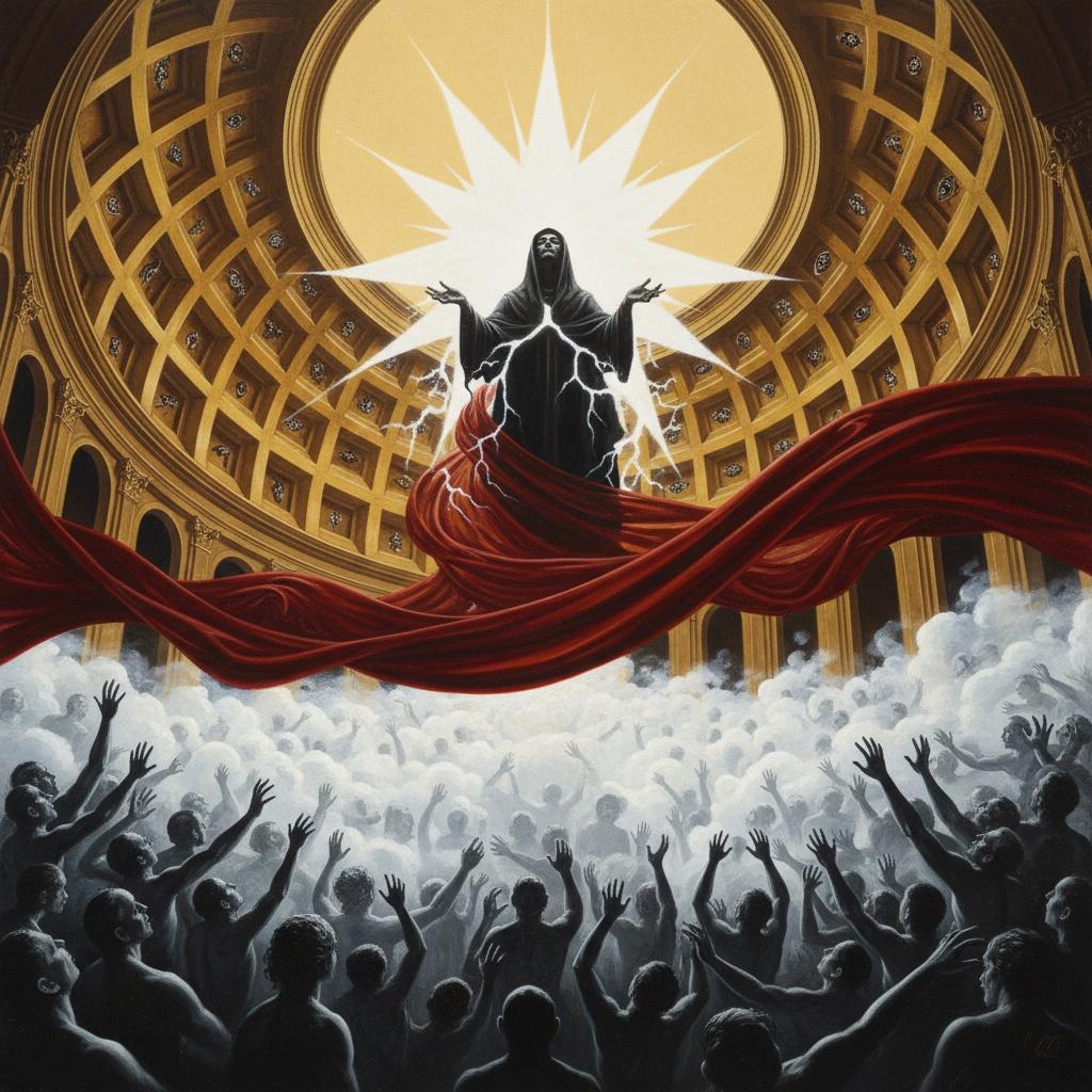 The Celestial Ascent: Radiance Amidst The Crimson Void — Marc Duvallier