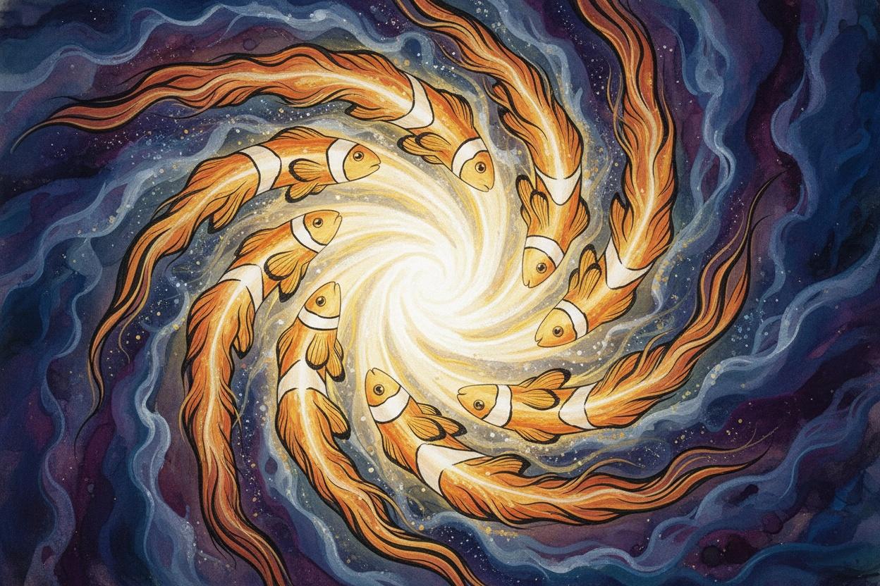 The Empyrean Vortex: A Visionary Dance Of Amber And Abyss — Jacques Villedieu