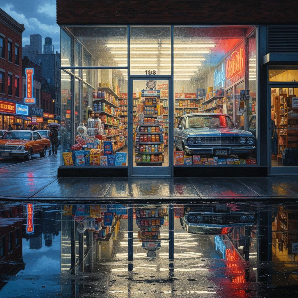 Amber Glows Amidst Midnight Reflections: A Singular Vision Of Urban Solitude — Amélie Rolland