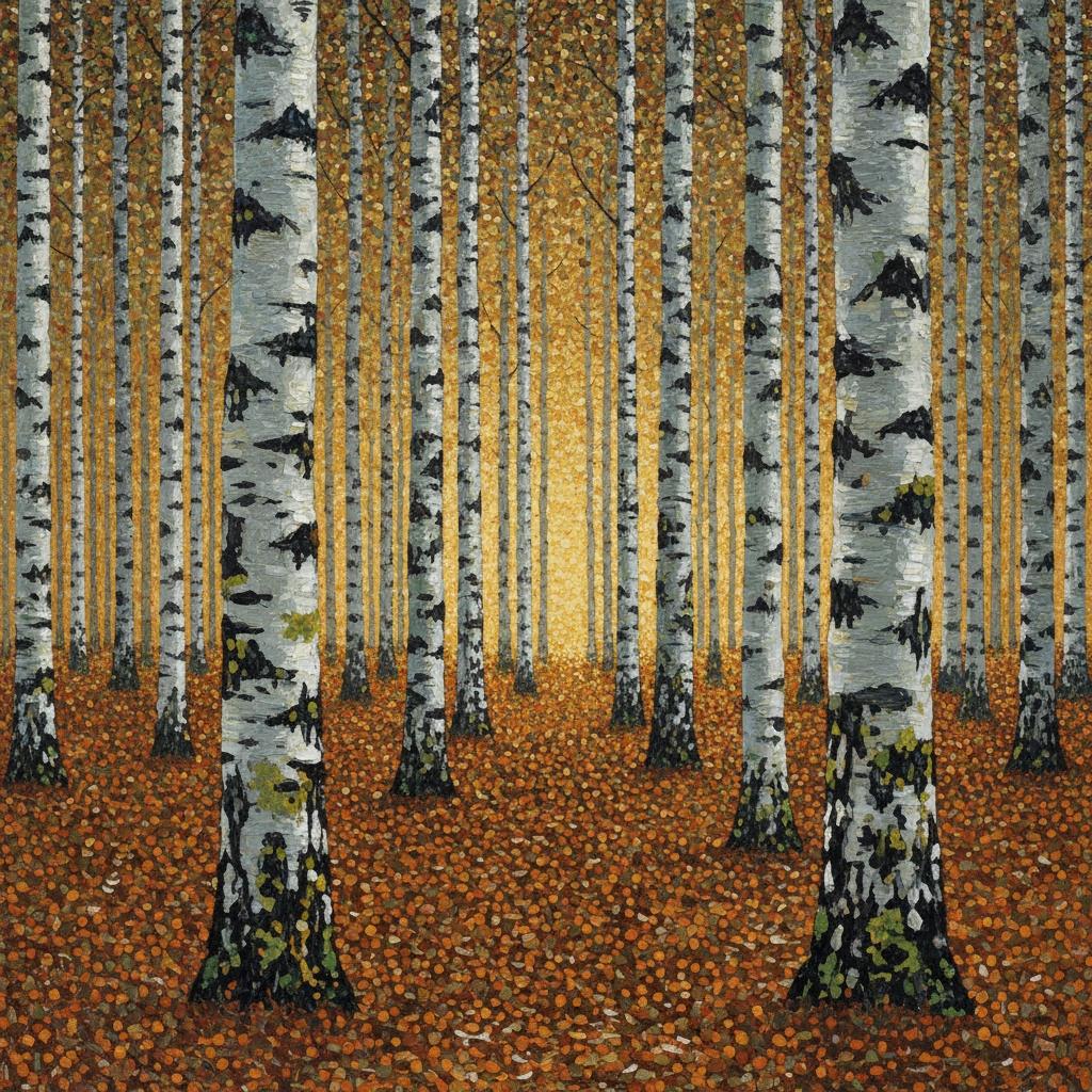 Gilded Solitude: An Autumnal Mosaic In Silver And Ochre — Marc Duvallier
