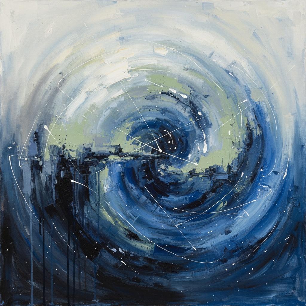 Celestial Vortex In Midnight Blue: A Singular Study Of Kinetic Cosmic Motion — Christian Noiret