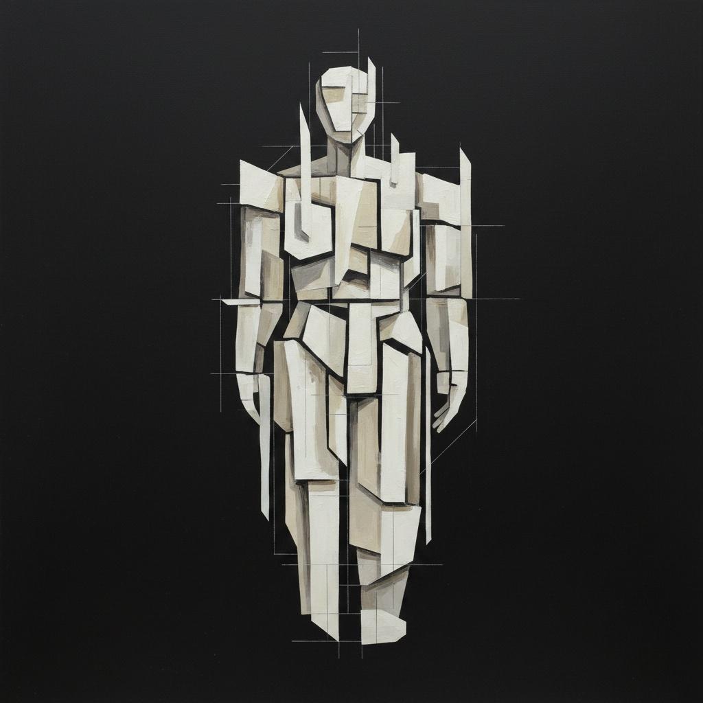 Fragmented Monolith: A Singular Study Of Geometric Form And Eternal Void — Laurent Fabre