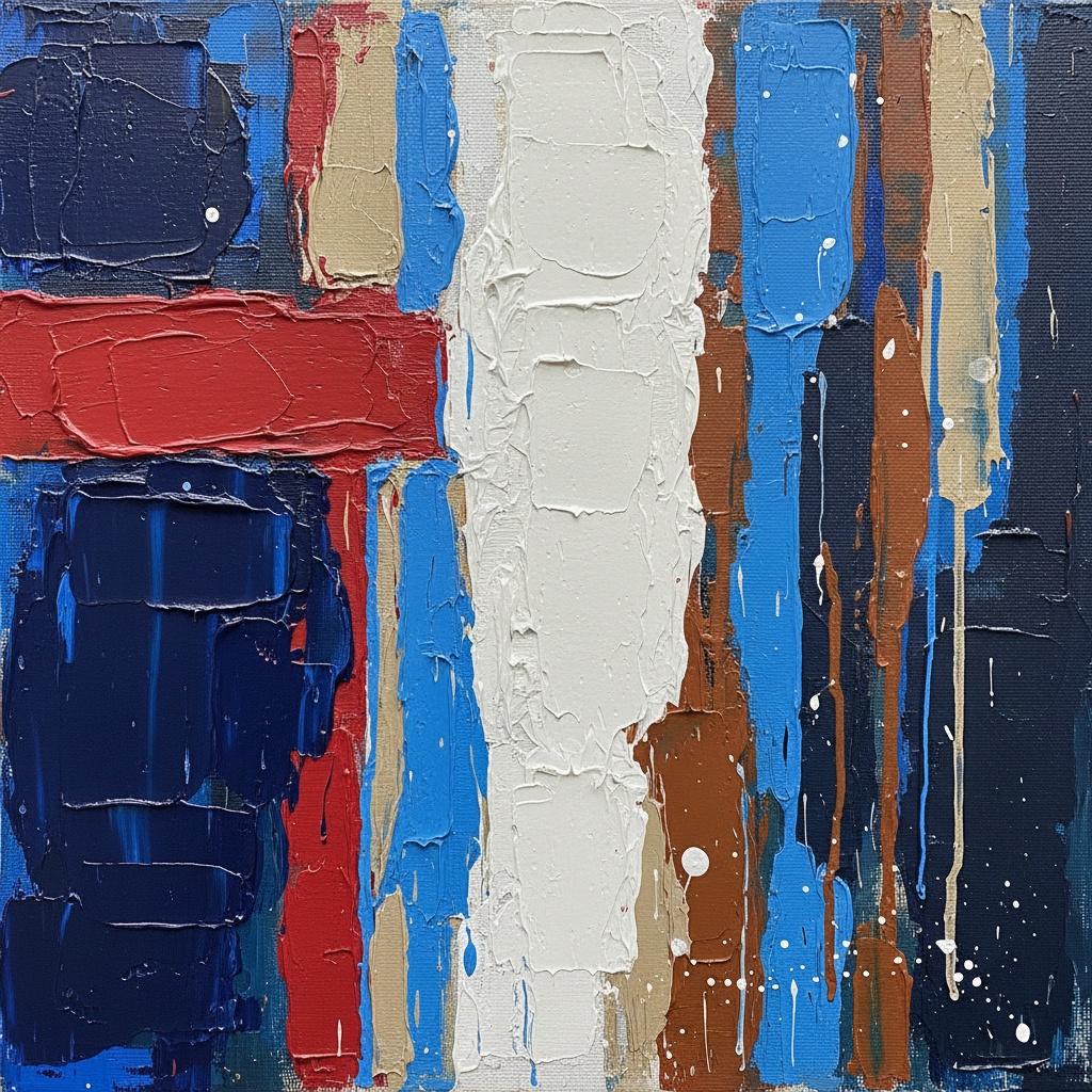 Monolithic Echoes Of Crimson And Navy In A Singular Abstract Expression — Christian Noiret