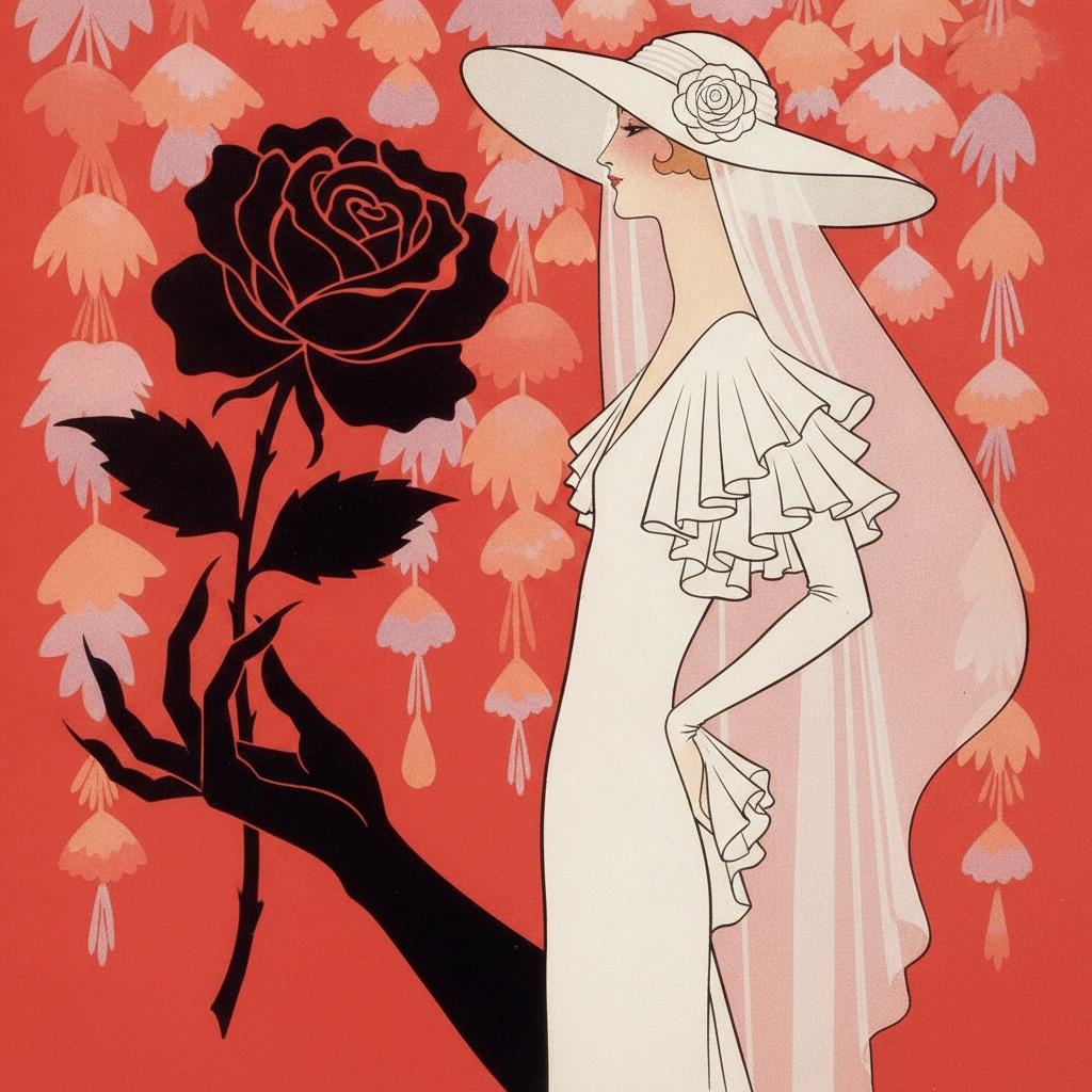 Coral Silhouette And The Black Rose Motif — Valentin Laurent De Courcey