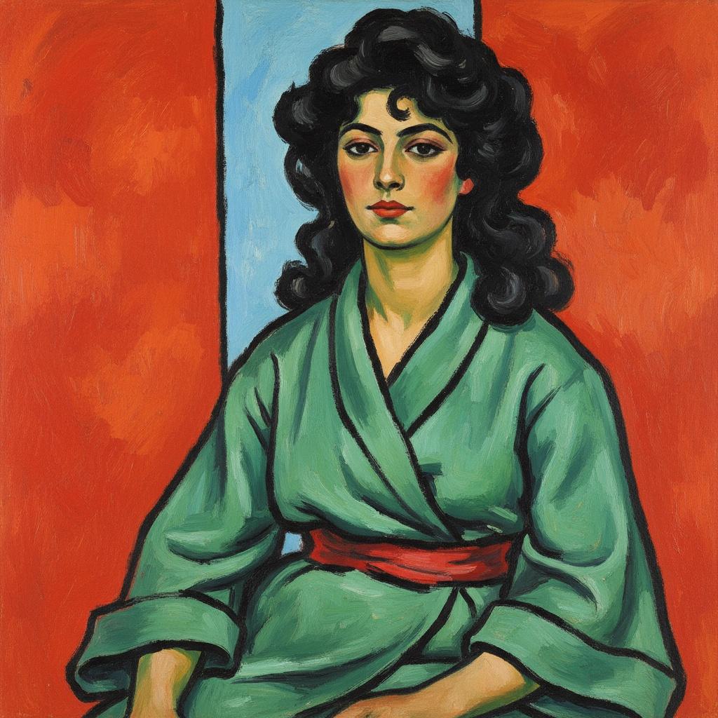 The Verdant Gaze In Vermilion Light: A Singular Fauvist Study — Marc Duvallier