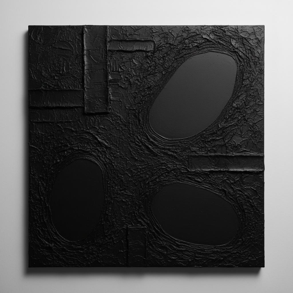 Monolithic Shadows: A Singular Study Of Obsidian Voids And Primordial Textures — David Moreau