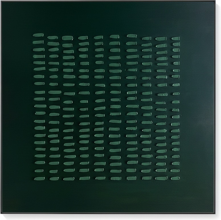 Rhythmic Echoes In Forest Green: A Meditative Study Of Organic Geometric Order — Laurent Vionnet