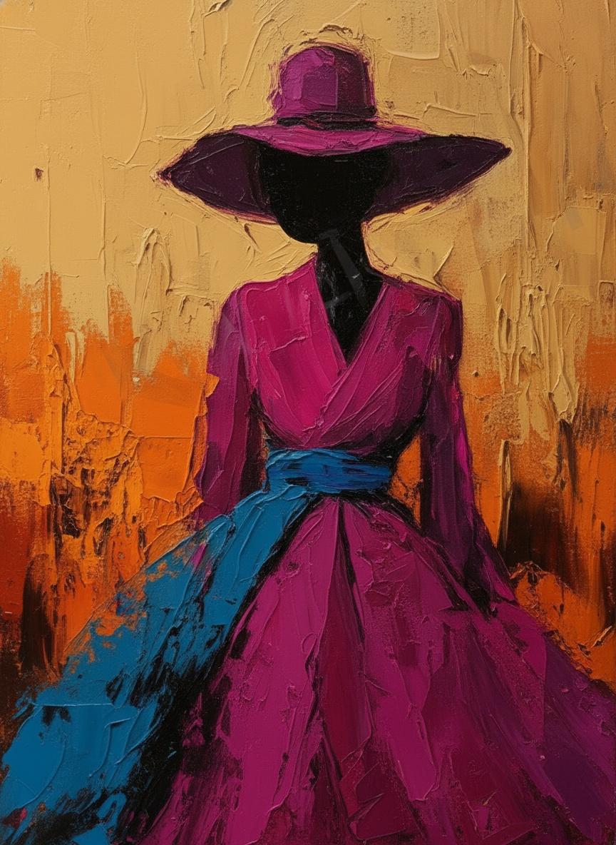 The Veiled Silhouette In Magenta And Ochre: A Monumental Expressionist Masterpiece — Christian Noiret