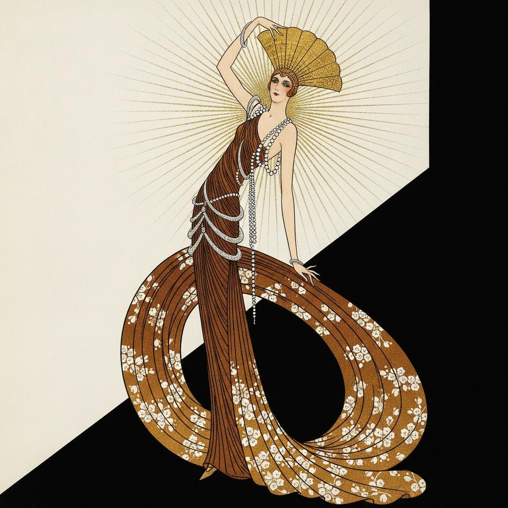 Gilded Figure In Radiating Ochre And Midnight Black — Valentin Laurent De Courcey