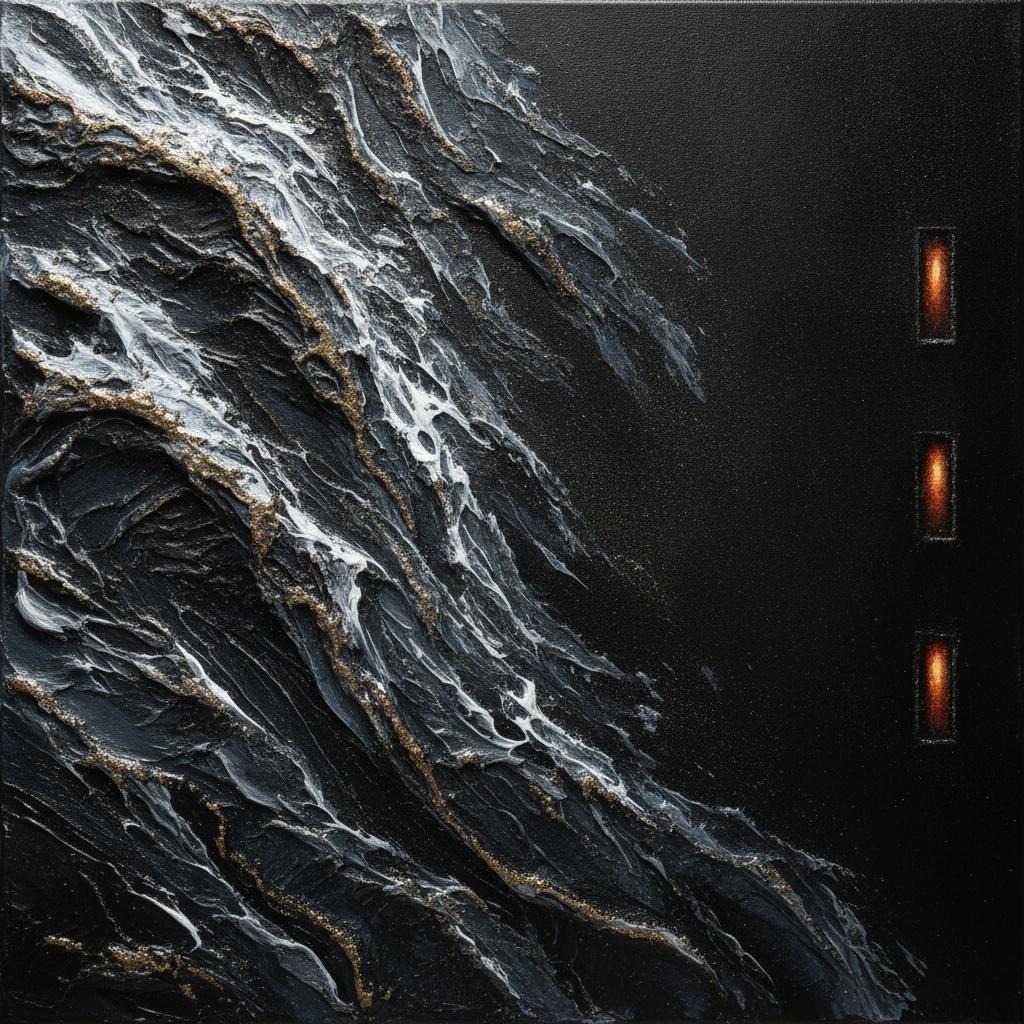 Gilded Charcoal Flows Through Amber Apertures — David Moreau