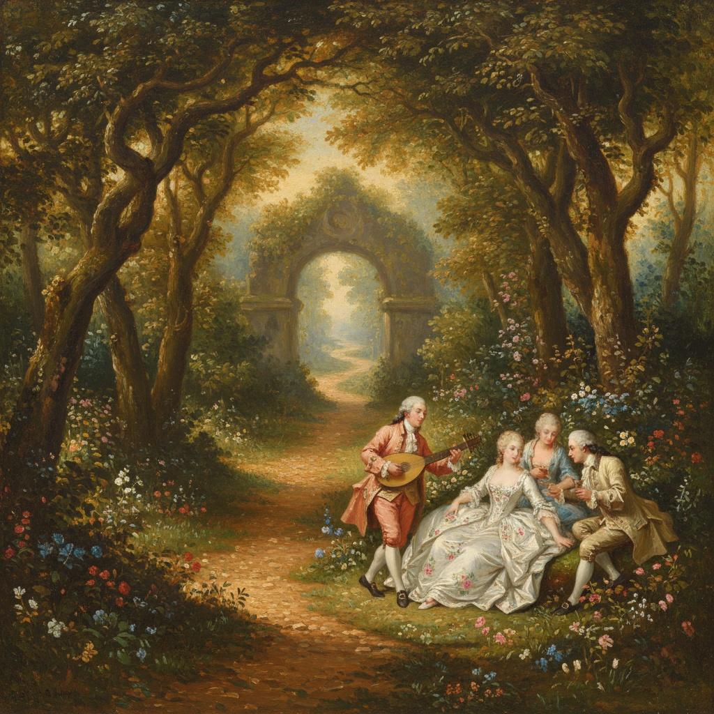 Echoes Of The Gilded Promenade: A Singular Rococo Reverie — Marc Duvallier