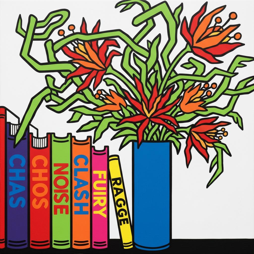Chromatic Rhythm: A Vibrant Symphony Of Geometric Forms And Wild Botanical Lines — Caroline Pelletier