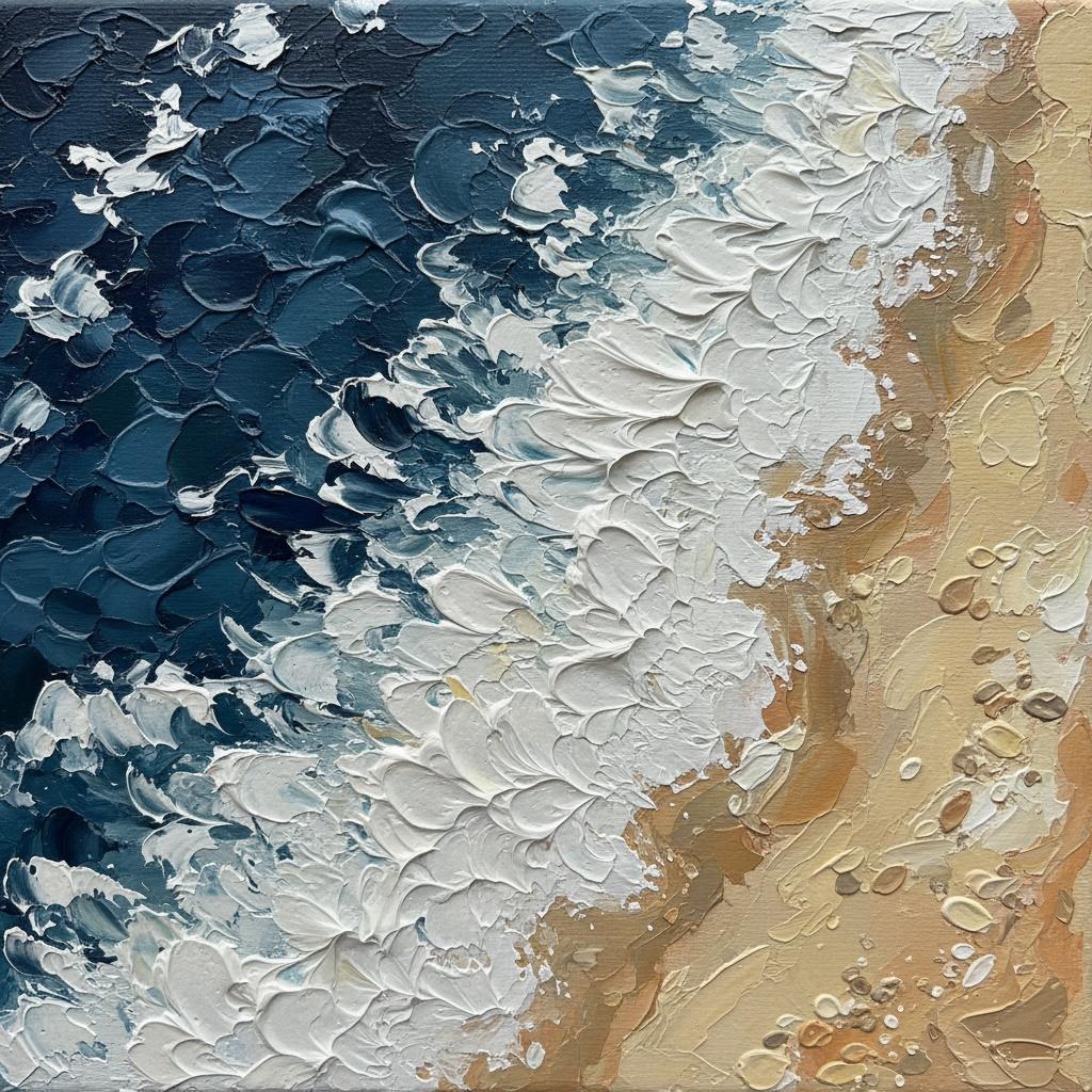 Turbulent Tides In Navy And Ochre: A Sculpted Study Of Oceanic Kinetic Energy — David Moreau