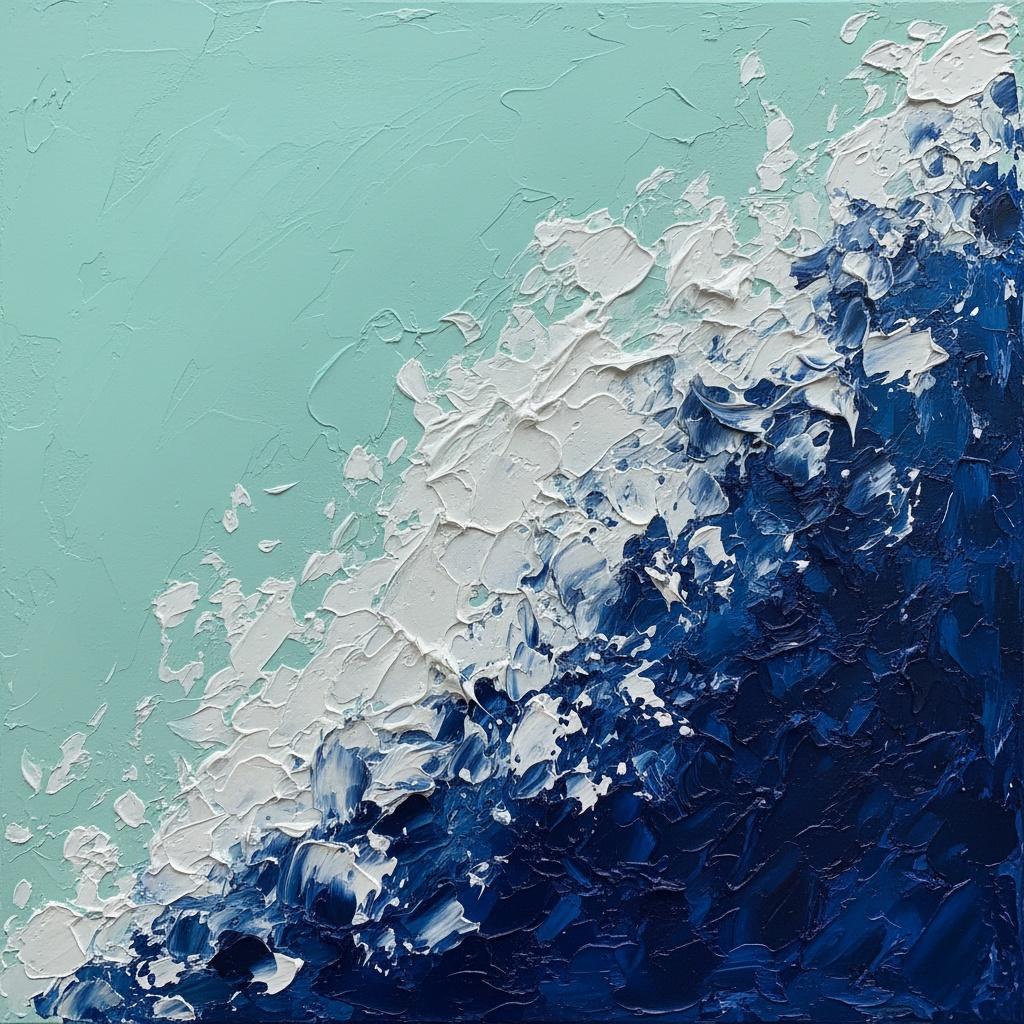 Fragmented Tides Of Cobalt And Mint In A Singular Monumental Expression — David Moreau