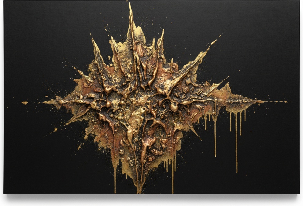 Ethereal Radiance Of Burnished Gold Amidst A Monumental Void Of Liquid Bronze — David Moreau