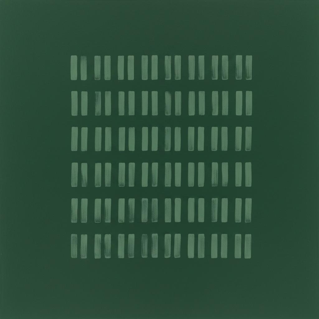 Rhythmic Echoes In Sage: A Meditative Study Of Forest Monochromatic Grids — Laurent Fabre