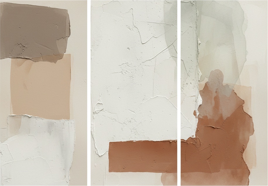 Ethereal Earth Triptych: A Monumental Study In Organic Texture And Silent Serenity — Laurent Roche