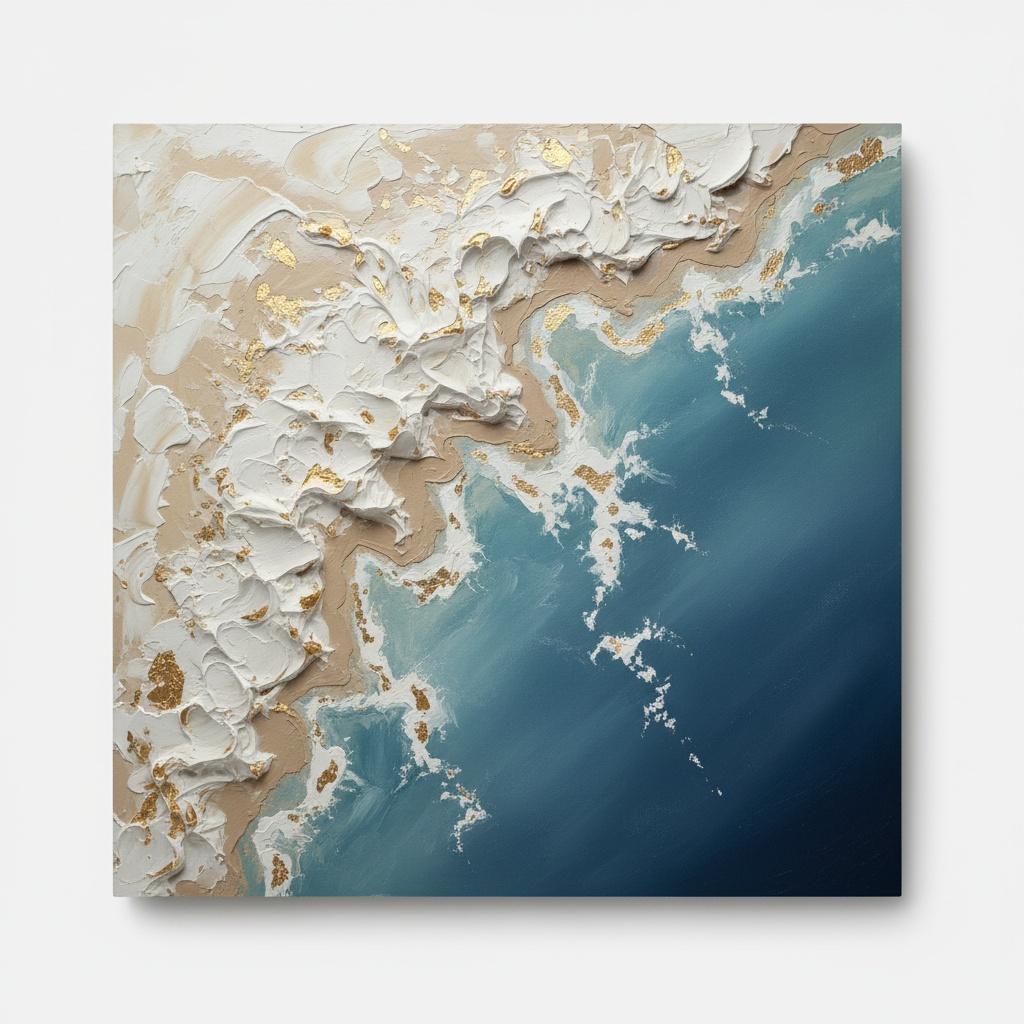 Celestial Tide: A Singular Study Of Gilded Impasto And Deep Oceanic Shadows — Laurent Roche