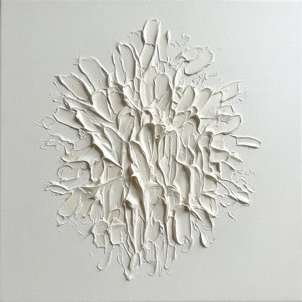 Monolithic Ivory Relief: A Meditative Study In Sculptural Impasto And Light — David Moreau