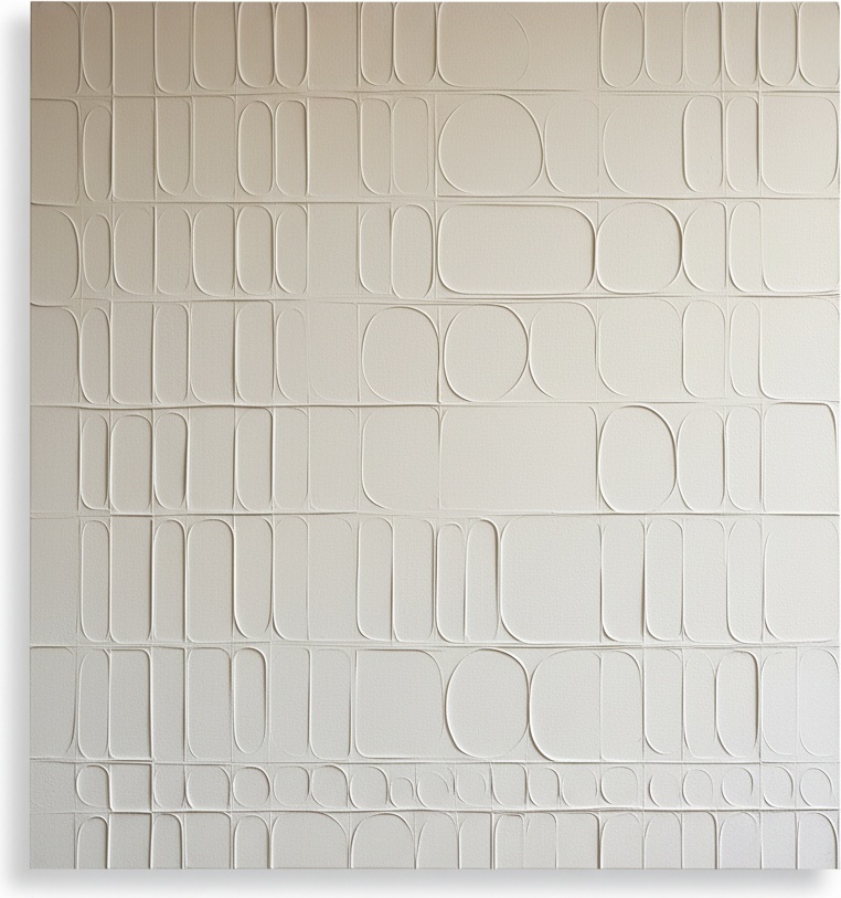 Ethereal Relief In Alabaster: A Monolithic Study Of Rhythmic Geometric Serenity — David Moreau