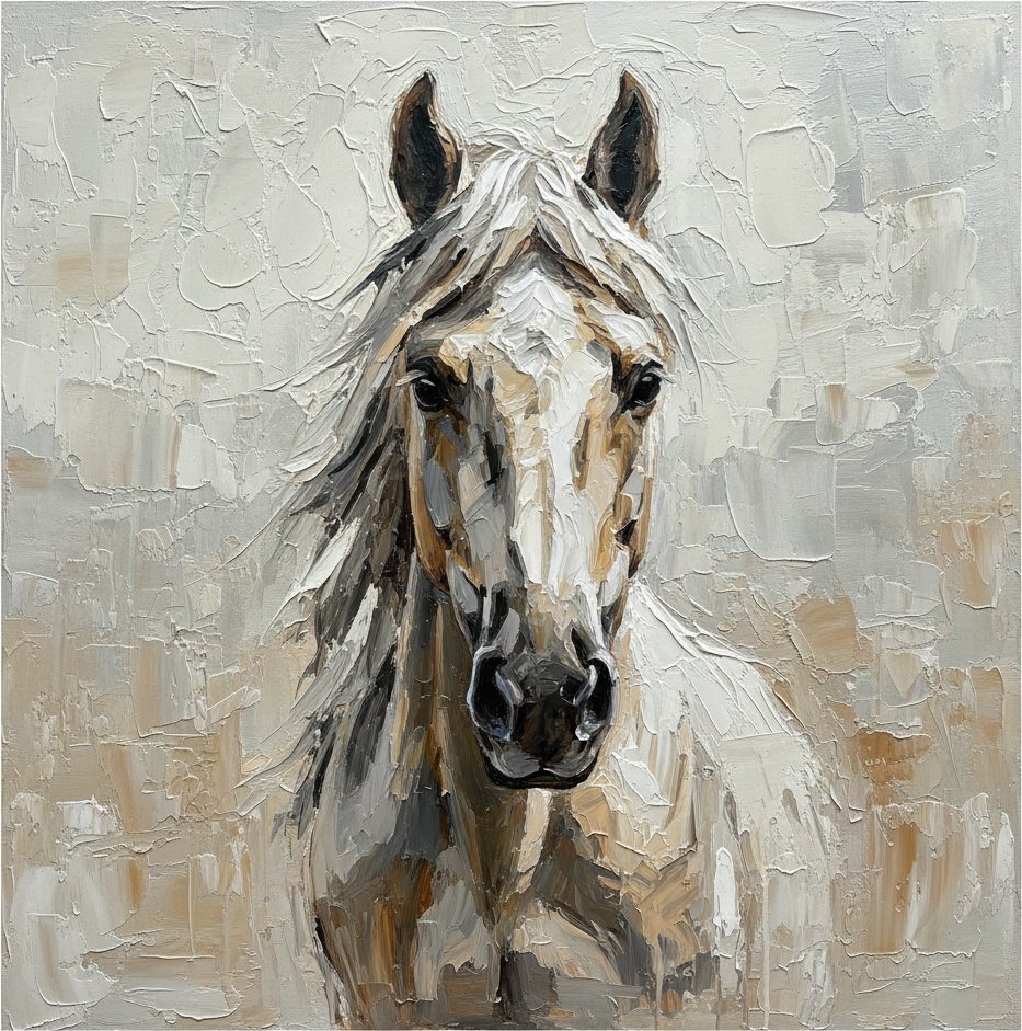 Monolithic Presence In Cream And Charcoal: A Meditative Impasto Study Of Strength — David Moreau