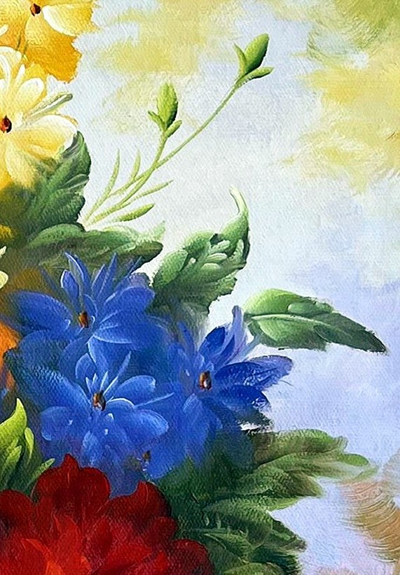Vibrant Floral Still Life in Impressionist Style - detail