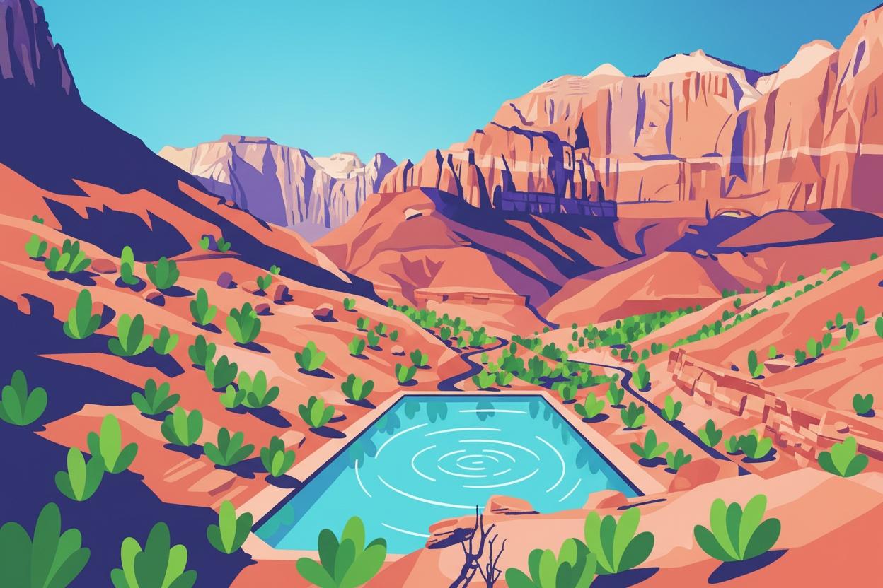 Azure Resonance In The Ochre Canyon — Olivier Renard
