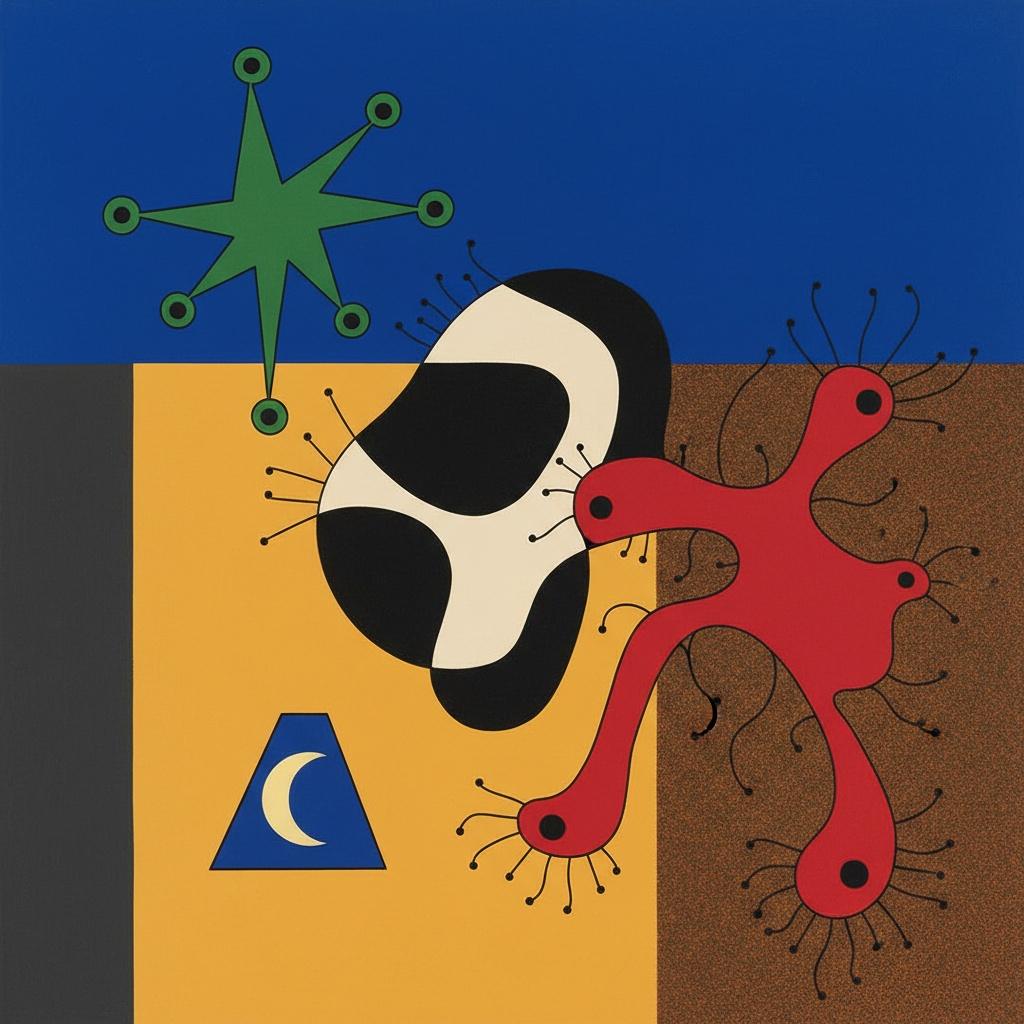 Celestial Equilibrium In Ochre And Ultramarine — Marc Duvallier
