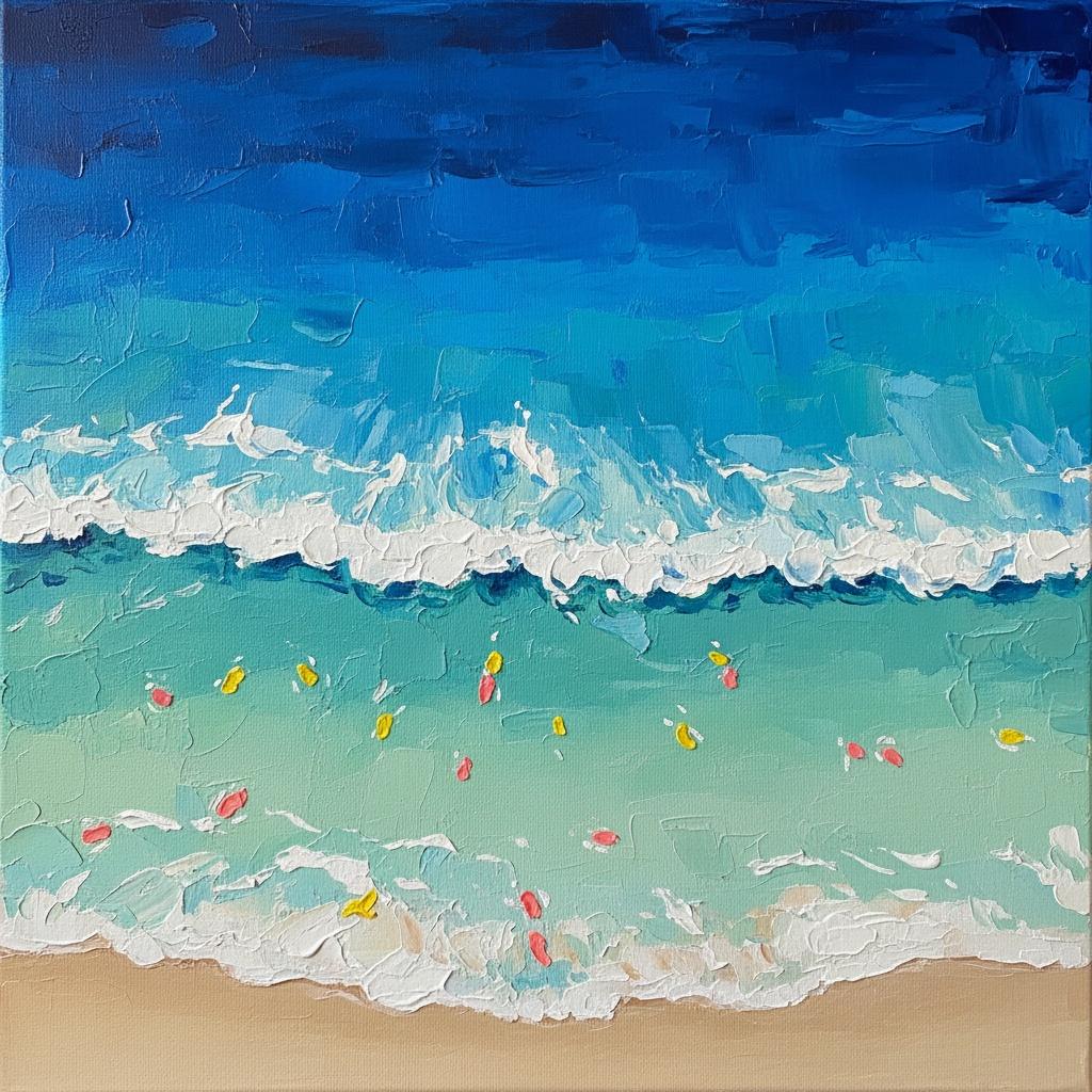 Indigo Horizon: A Meditative Study Of Rhythmic Tides And Impasto Sea Foam — David Moreau
