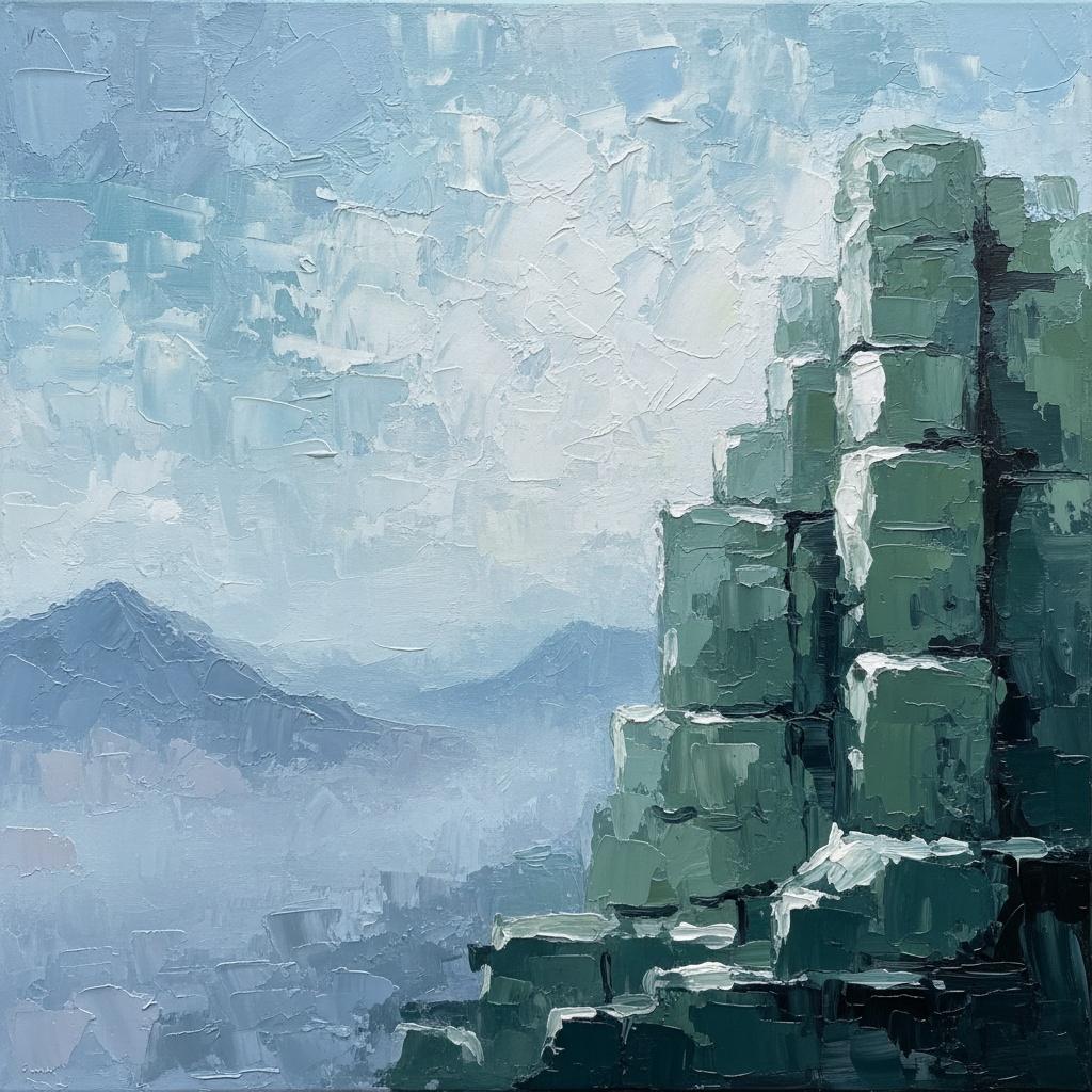 Monolithic Shadows In Ethereal Blue: A Singular Study Of Fragmented Architectural Silence — Laurent Fabre