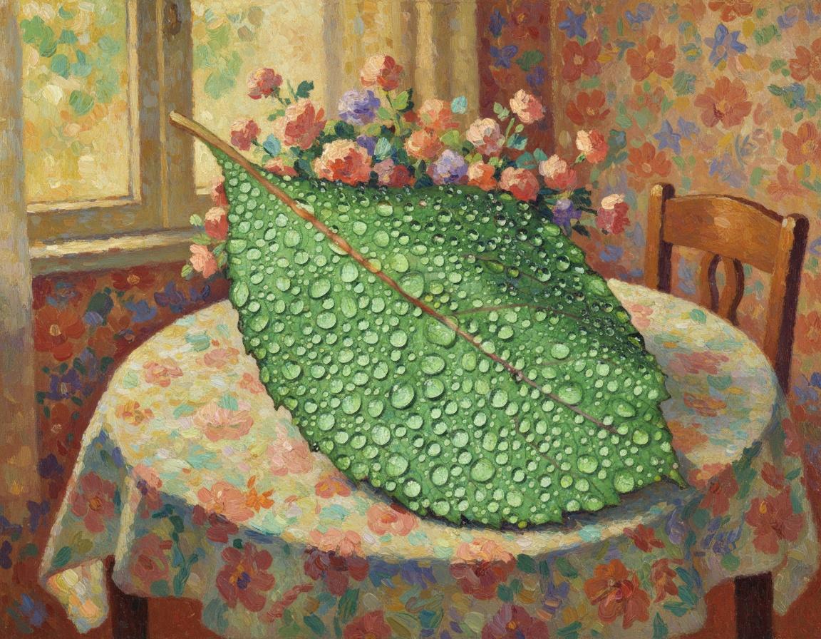Luminous Dew Upon The Verdant Table: A Morning Still Life — Amélie Petit