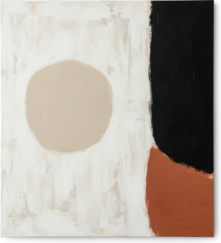 Monolithic Silence: An Original Abstract Study In Earthly Tones And Organic Form — Laurent Fabre