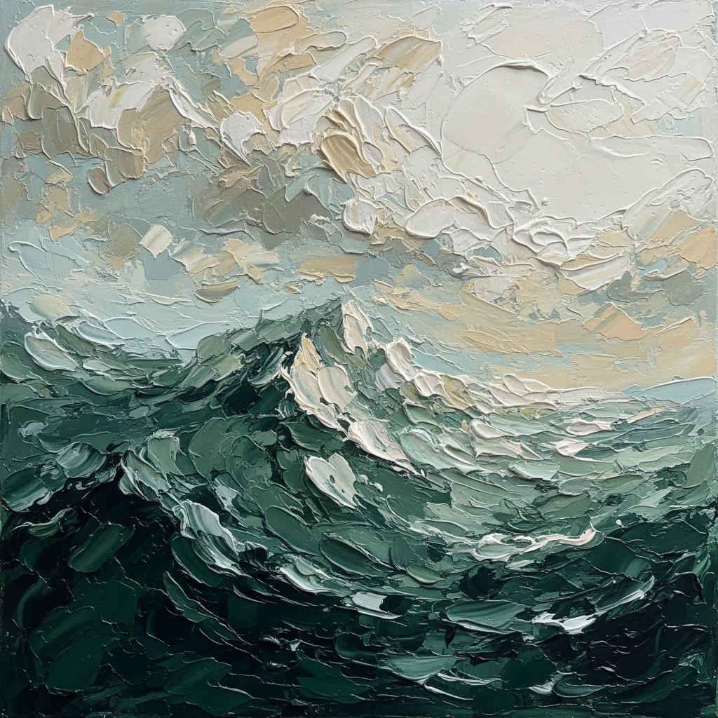 Eternal Surge Of The Obsidian Tide In Sculptural Impasto Relief — David Moreau