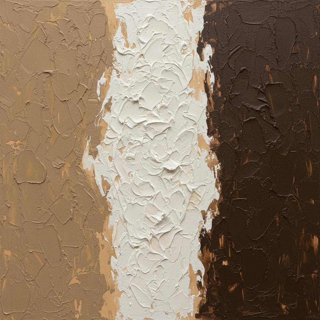 Triptych Of Earthly Layers: A Monumental Study In Tactile Ochre And Umber — David Moreau
