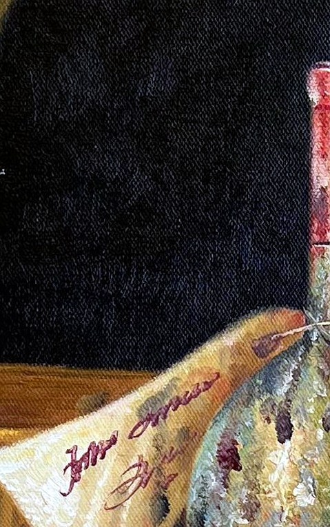 Baroque Still Life with Wine and Fruit - detail