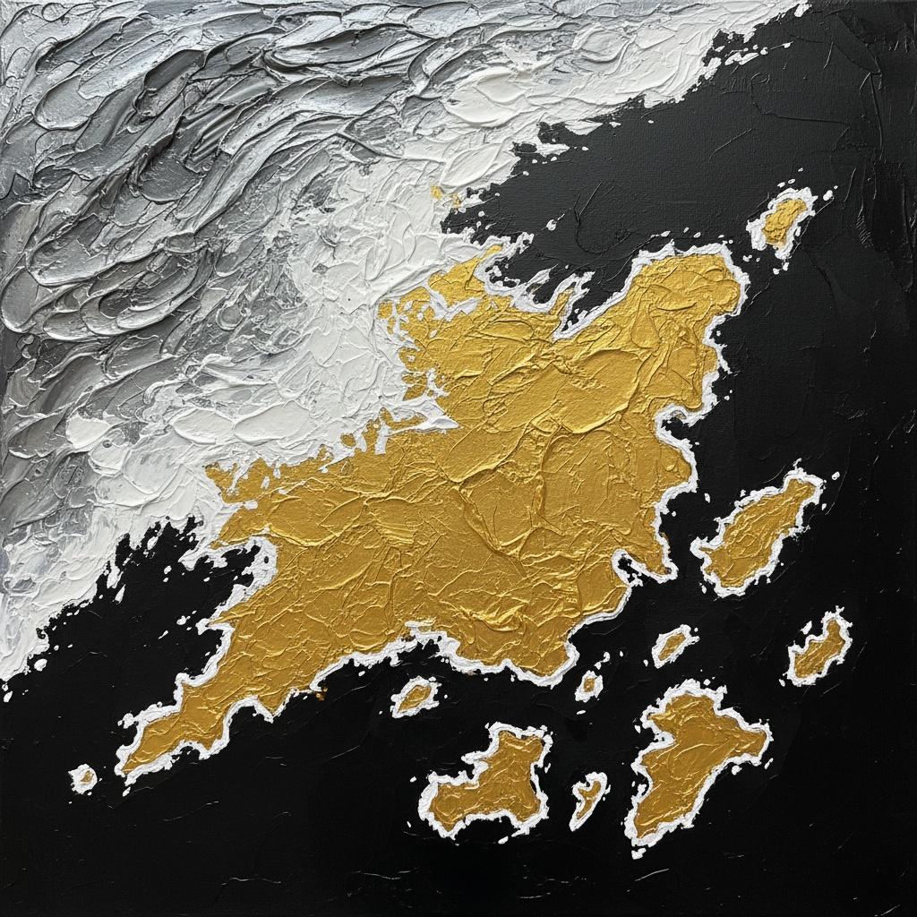 Celestial Fracture: A Monumental Study Of Gilded Chaos And Infinite Black Void — David Moreau