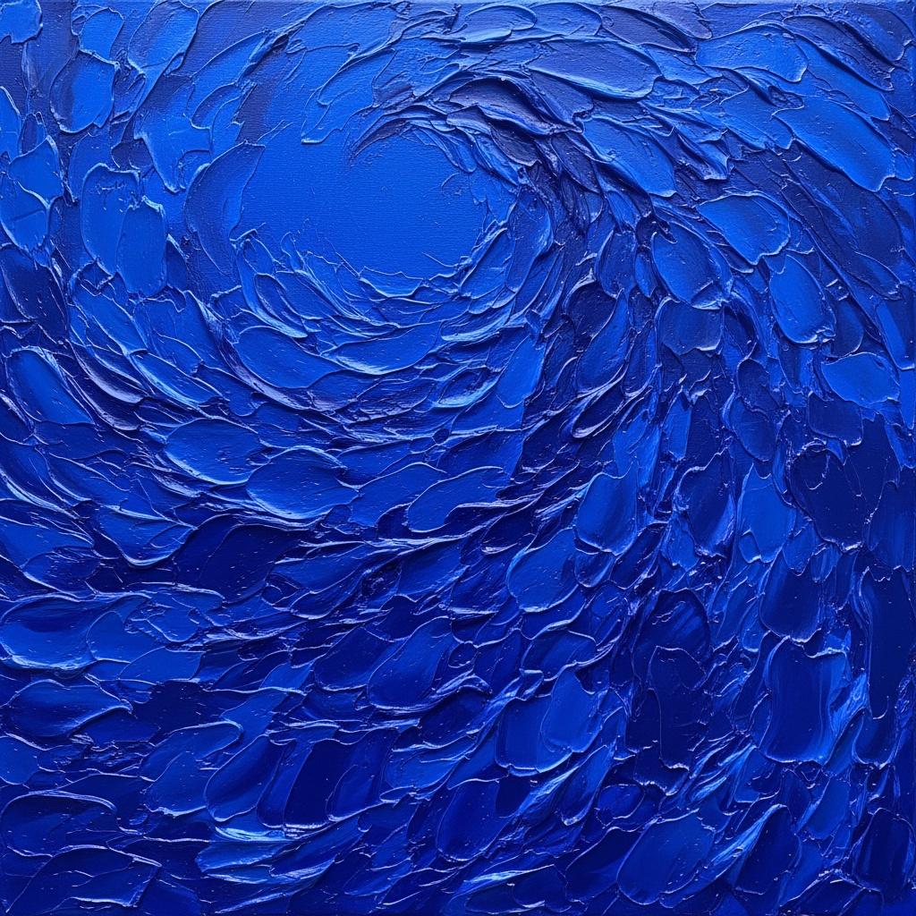 Cerulean Vortex: A Monumental Study In Sculptural Blue Impasto And Infinite Motion — David Moreau