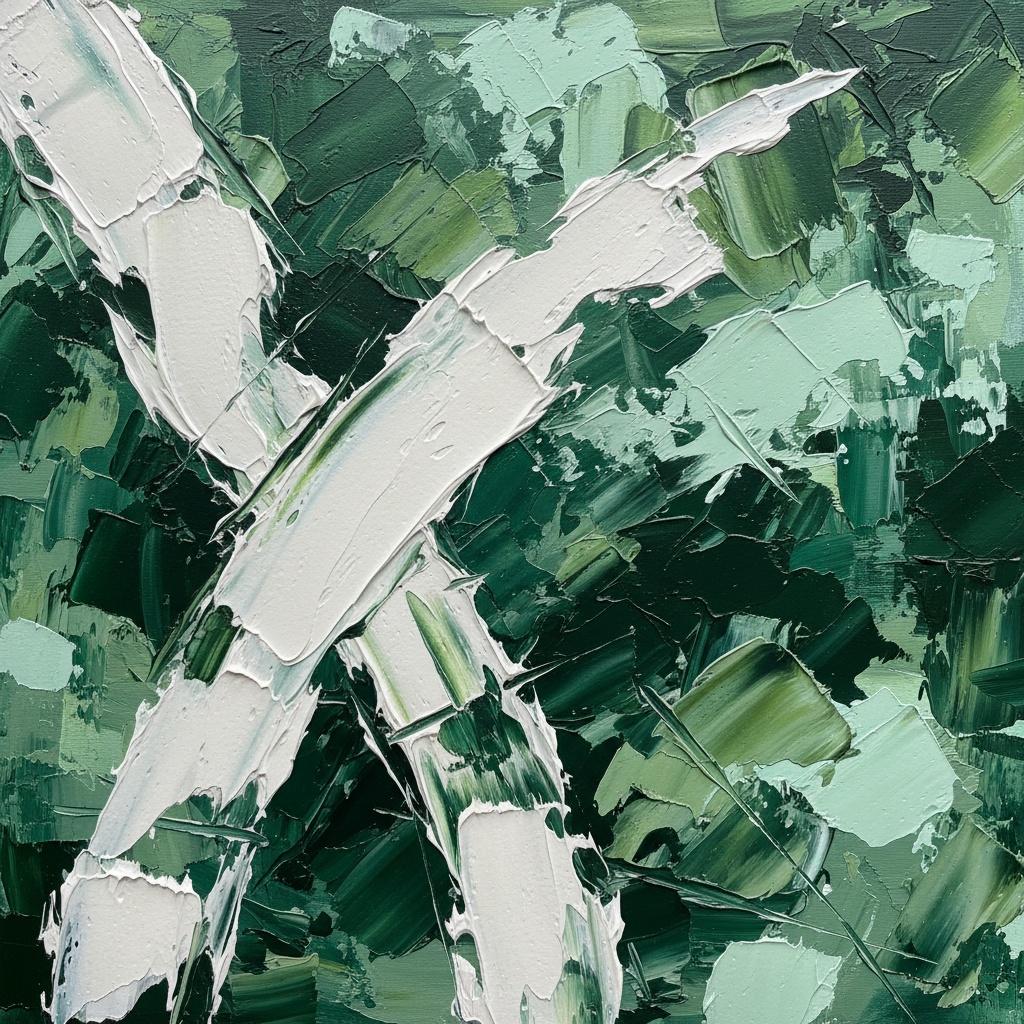Fragmented Verdant Echoes In A Monumental Gesture Of White Impasto Chaos — Christian Noiret
